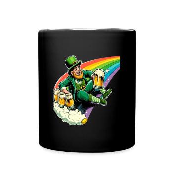 Leprechaun (Leprechaun irlandais) sur Rainbow - Mug uni - noir - Devant