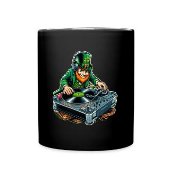 DJ Leprechaun (Irish Leprechaun) - Full Colour Mug - black - Front