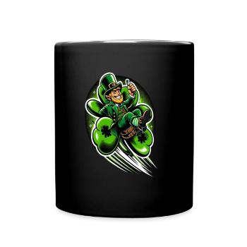 Flying Leprechaun (Irish Leprechaun) - Full Colour Mug - black - Front