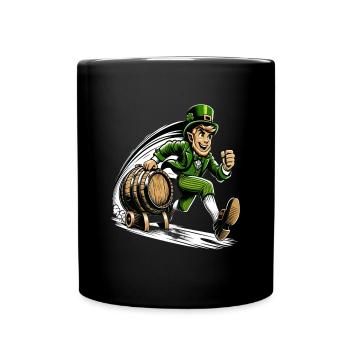 Running Leprechaun (Irish Leprechaun) - Full Colour Mug - black - Front