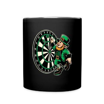 Fléchettes jouant du lutin (lutin irlandais) - Mug uni - noir - Devant