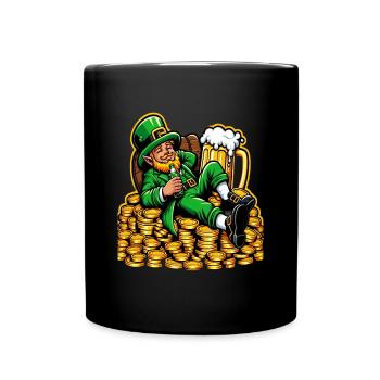 Relaxed Leprechaun (Irish Leprechaun) - Full Colour Mug - black - Front