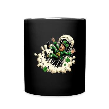 Falling Leprechaun (Irish Leprechaun) - Full Colour Mug - black - Front