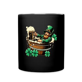 Bathing Leprechaun (Irish Leprechaun) - Full Colour Mug - black - Front