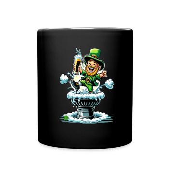 Leaping Leprechaun (Irish Leprechaun) - Full Colour Mug - black - Front