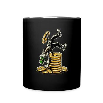 Leprechaun empilant des pièces (Leprechaun irlandais) - Mug uni - noir - Devant