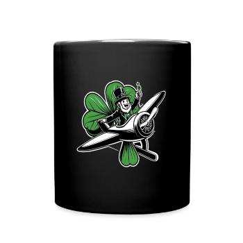 Flying Leprechaun (Irish Leprechaun) - Full Colour Mug - black - Front