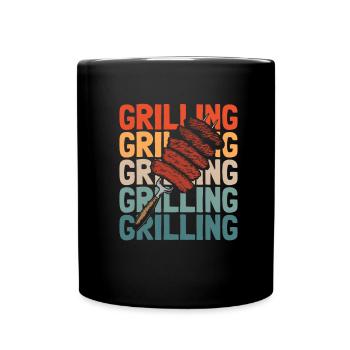 Bbq Grilling - Full Colour Mug - black - Front