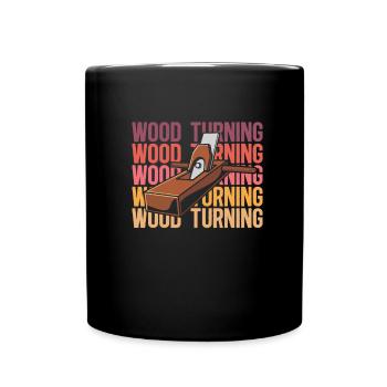 Woodturning Turner - Full Colour Mug - black - Front