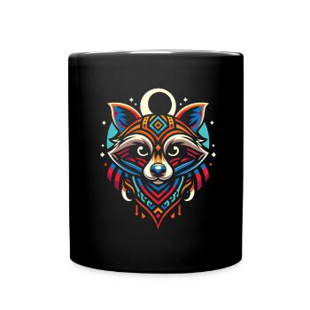 Raccoon Moon Phases - Full Colour Mug - black - Front