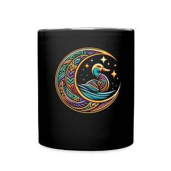 Ente Stammes Moon - Tasse einfarbig - Schwarz - Vorne
