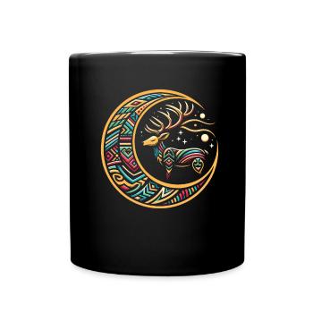 Hirsch Stammes Moon - Tasse einfarbig - Schwarz - Vorne