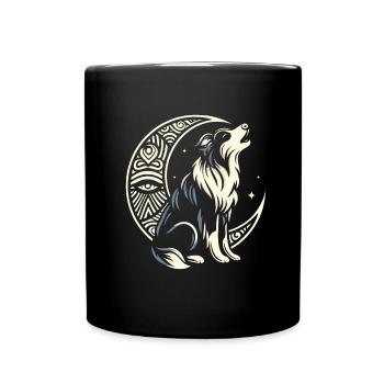 Australian Shepherd Stammes Moon - Tasse einfarbig - Schwarz - Vorne