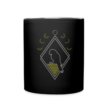 Parrot Abstract Moon Phases - Full Colour Mug - black - Front