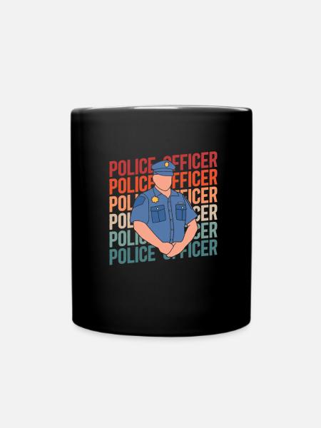 Polizist Polizei - Tasse einfarbig - Schwarz