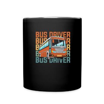 Bus Busfahrer - Tasse einfarbig - Schwarz - Vorne