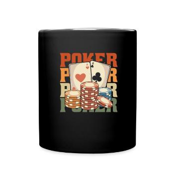 Poker - Tasse einfarbig - Schwarz - Vorne