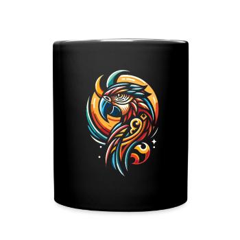 Parrot Tribal Moon Phases - Full Colour Mug - black - Front