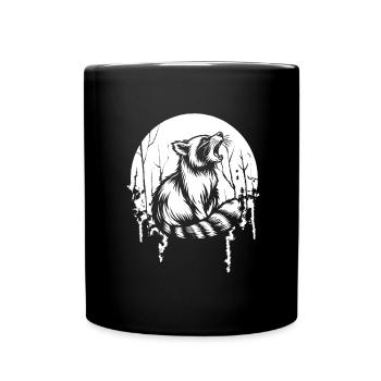 Hurlement de la lune du raton laveur - Mug uni - noir - Devant