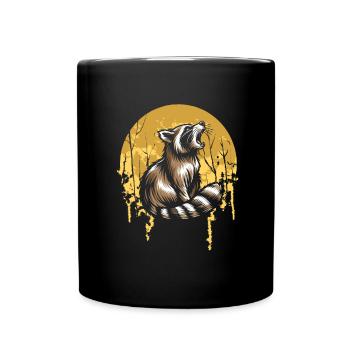 Hurlement de la lune du raton laveur - Mug uni - noir - Devant