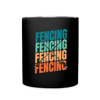Fechten Fechter - Tasse einfarbig - Schwarz - Vorne