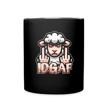 Moutons, je m’en fous d’Idgaf - Mug uni - noir - Devant
