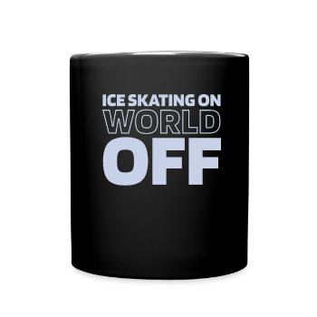 Schlittschuhlaufen Patinage sur glace sur World Off - Mug uni - noir - Devant