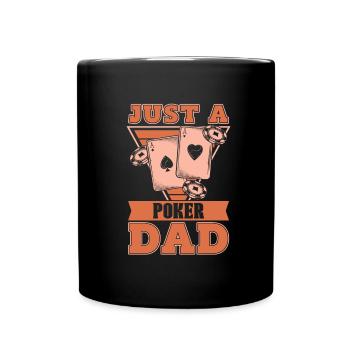 Poker juste un papa de poker - Mug uni - noir - Devant