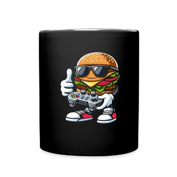 Gamer Gaming Burger Gaming Controller - Tasse einfarbig - Schwarz - Vorne
