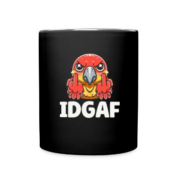 Parrot Idgaf - Full Colour Mug - black - Front