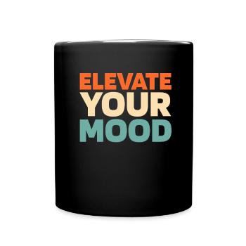 Fahrstuhl Aufzug - Tasse einfarbig - Schwarz - Vorne