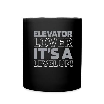 Fahrstuhl Aufzug - Tasse einfarbig - Schwarz - Vorne