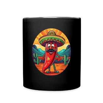 5 de Mayo Party Drinko de Mayo Chili Sombrero - Full Colour Mug - black - Front