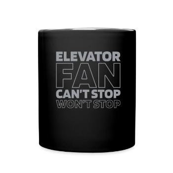 Fahrstuhl Aufzug - Tasse einfarbig - Schwarz - Vorne