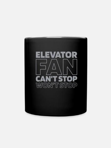 Fahrstuhl Aufzug - Tasse einfarbig - Schwarz