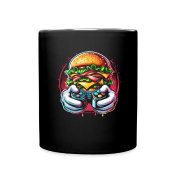 Gamer Gaming Burger Gaming Controller - Tasse einfarbig - Schwarz - Vorne