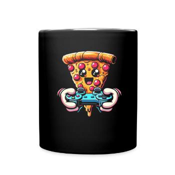 Gamer Gaming Pizza Gaming Controller - Full Colour Mug - black - Front
