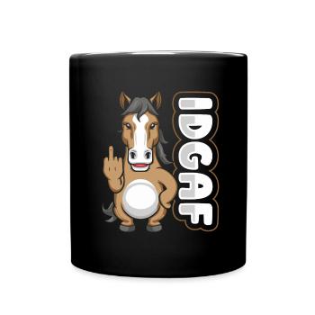 Cheval Equestre Idgaf - Mug uni - noir - Devant