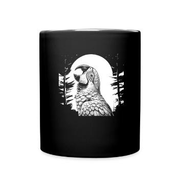 Parrot Moon Howling - Full Colour Mug - black - Front