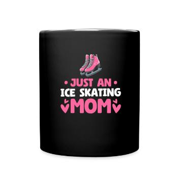 Schlittschuhlaufen Mutter - Tasse einfarbig - Schwarz - Vorne
