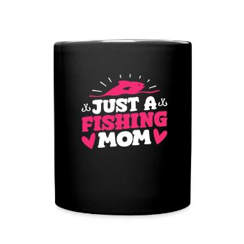 Angler Angeln Just A Fishing Mom - Full Colour Mug - black - Front