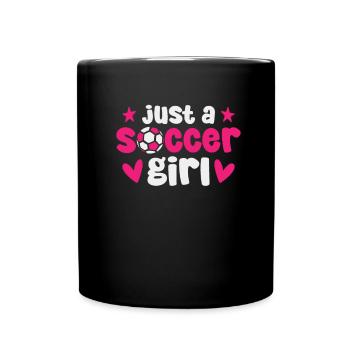 Joueur de football Juste une fille de football - Mug uni - noir - Devant