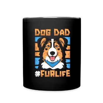 Australian Shepherd Vater Dog Dad Fur Life - Tasse einfarbig - Schwarz - Vorne