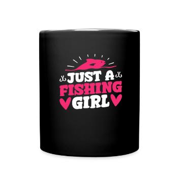 Angler Angeln Just A Fishing Girl - Full Colour Mug - black - Front