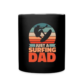 Surfer Surfen Vater Just A Surfing Dad - Full Colour Mug - black - Front