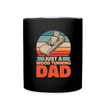 Woodturning Turner Father - Full Colour Mug - black - Front