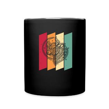 Cow Farmer Livestock Moon Phases - Full Colour Mug - black - Front