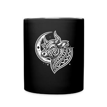 Cow Farmer Livestock Moon Phases - Full Colour Mug - black - Front
