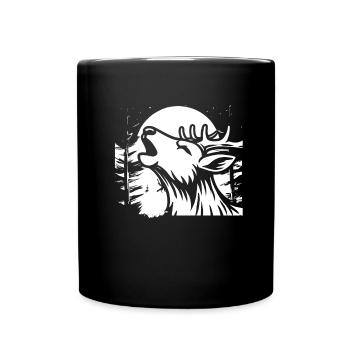 Cerf Lune Hurlement - Mug uni - noir - Devant