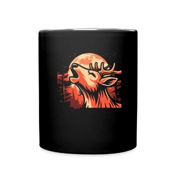Cerf Lune Hurlement - Mug uni - noir - Devant